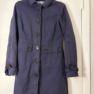 GAP Women's Deep Blue Trench Coat - size small